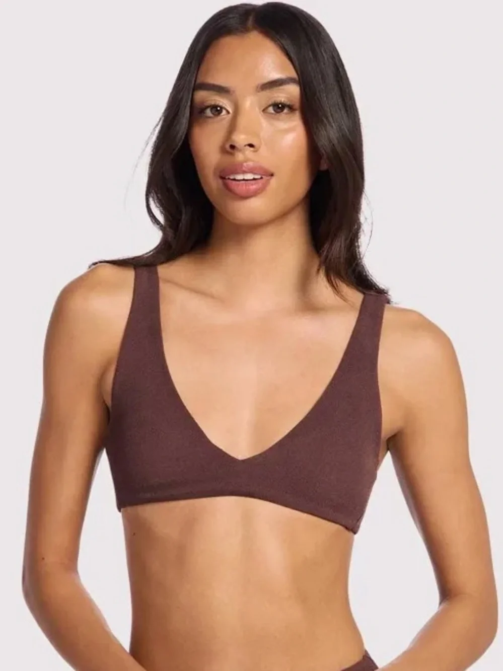 nuuds Brown V-Neck Bikini Set